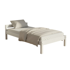 Pat de o persoana Transilvan, Sally, Lemn Masiv, Model 2/1, 80x200 cm, Alb