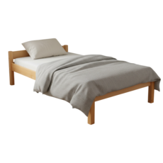 Sally Egyszemélyes ágy, Transilvan, Masszív fa, Modell 2/1, 90x200 cm, Lakkozott