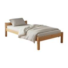 Pat de o persoana Transilvan, Sally, Lemn Masiv, Model 2/1, 90x200 cm, Natur