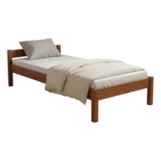 Sally Egyszemélyes ágy, Transilvan, Masszív fa, Modell 2/1, 90x200 cm, Dió szín