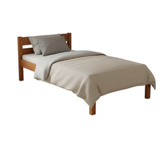 Pat de o persoana Transilvan, Sally, Lemn Masiv, Model 2/1, 80x200 cm, Nuc