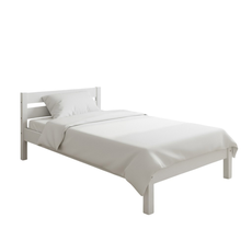 Sally Egyszemélyes ágy, Transilvan, Masszív fa, Modell 3/1, 90x200 cm, Fehér