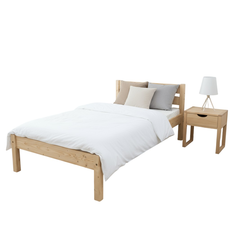 Pat de o persoana Transilvan, Sally, Lemn Masiv, Model 3/1, 90x200 cm, Natur