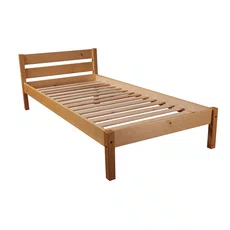 Single Bed Sally, Transilvan, Solid Wood, Model 3/1, 90x200 cm, Natural Wood
