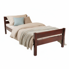 Pat de o persoana Transilvan, Sally, Lemn Masiv, Model 3/2, 90x200 cm, Cires