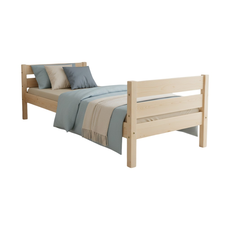 Pat de o persoana Transilvan, Sally, Lemn Masiv, Model 3/3, 90x200 cm, Natur