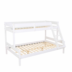 Clone of Bunk Bed Alexandra, Transilvan, Solid Wood, Height 155 cm, 3 People, 90/140x200 cm, Walnut