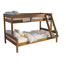 Pat etajat Transilvan, Alexandra, Lemn Masiv, Inaltime 155 cm, 90/140x200 cm, Nuc