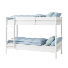 Pat etajat Transilvan, Sally, Lemn Masiv, 80x200 Cm, Alb Perlat