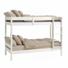 Pat etajat Transilvan, Sally, Lemn Masiv, 90x200 Cm, Alb