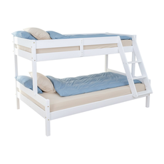 Pat etajat Transilvan, Sandra, Lemn Masiv, 90/140x200 cm, Alb