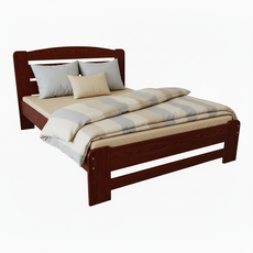 Double Bed Dumbo, Transilvan, Solid Wood, Model 4/1, 140x200 cm, Cherry