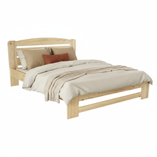 Pat matrimonial Dumbo, Transilvan, Lemn Masiv, Model 4/1, 140x200 cm, Natur