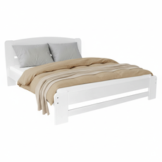Double Bed Dumbo, Transilvan, Solid Wood, Model 4/1, 160x200 cm, White