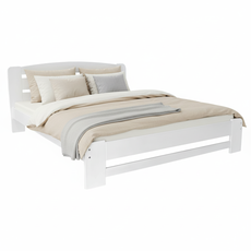 Double Bed Dumbo, Transilvan, Solid Wood, Model 4/1, 180x200 cm, White
