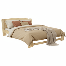 Pat matrimonial Dumbo, Transilvan, Lemn Masiv, Model 4/1, 180x200 cm, Natur