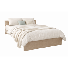 Pat matrimonial Econova, Transilvan, Pal Melaminat, 160x200 cm, Stejar Sonoma