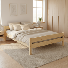 Double Bed Sally, Transilvan, Solid Wood, Model 2/2, 120x200 cm, Lacquered