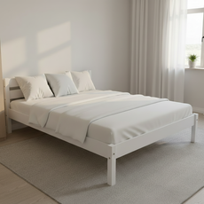 Double Bed Sally, Transilvan, Solid Wood, Model 3/1, 120x200 cm, White