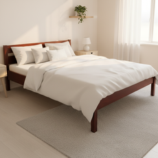 Double Bed Sally, Transilvan, Solid Wood, Model 3/1, 120x200 cm, Cherry