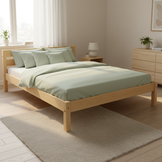 Pat matrimonial Sally, Transilvan, Lemn Masiv, Model 3/1, 140x190 cm, Lacuit