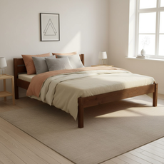 Pat matrimonial Sally, Transilvan, Lemn Masiv, Model 3/1, 140x190 cm, Nuc