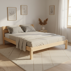 Pat matrimonial Sally, Transilvan, Lemn Masiv, Model 3/1, 160x190 cm, Natur