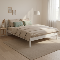 Double Bed Sally, Transilvan, Solid Wood, Model 3/1, 180x200 cm, White