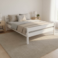 Double Bed Sally, Transilvan, Solid Wood, Model 3/2, 120x200 cm, White