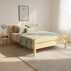 Double Bed Sally, Transilvan, Solid Wood, Model 3/2, 120x200 cm, Lacquered
