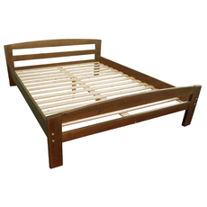 Pat matrimonial Simona, Transilvan, Lemn Masiv, 140x200 cm, Nuc