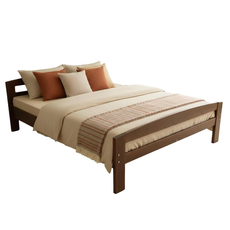 Pat matrimonial Simona, Transilvan, Lemn Masiv, 140x200 cm, Nuc