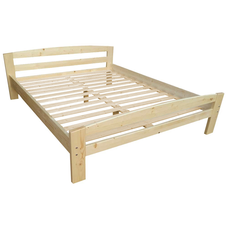 Pat matrimonial Simona, Transilvan, Lemn Masiv, 160x200 cm, Natur