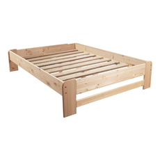 Double Bed Dumbo, Transilvan, Solid Wood, Model 1/1, 140x200 cm, Natural Wood