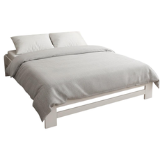 Pat matrimonial Transilvan, Dumbo, Lemn Masiv, Model 1/1, 160x200 cm, Alb