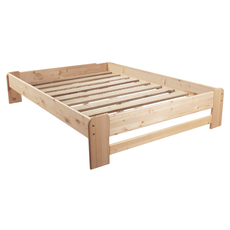 Double Bed Dumbo, Transilvan, Solid Wood, Model 1/1, 160x200 cm, Natural Wood