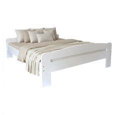 Pat matrimonial Transilvan, Dumbo, Lemn Masiv, Model 2/2, 140x200 cm, Alb