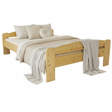 Pat matrimonial Transilvan, Dumbo, Lemn Masiv, Model 2/2, 140x200 cm, Lacuit