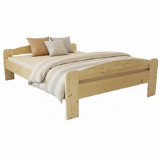 Pat matrimonial Transilvan, Dumbo, Lemn Masiv, Model 2/2, 140x200 cm, Natur