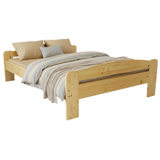 Pat matrimonial Transilvan, Dumbo, Lemn Masiv, Model 2/2, 160x200 cm, Lacuit