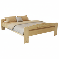 Pat matrimonial Transilvan, Dumbo, Lemn Masiv, Model 2/2, 160x200 cm, Natur