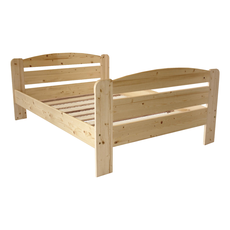 Double Bed Dumbo, Transilvan, Solid Wood, Model 3/3, 140x200 cm, Natural Wood