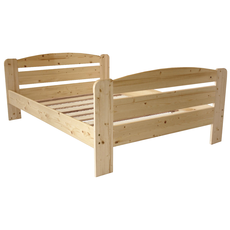 Double Bed Dumbo, Transilvan, Solid Wood, Model 3/3, 160x200 cm, Natural Wood