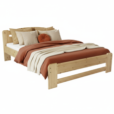 Pat matrimonial Transilvan, Dumbo, Lemn Masiv, Model 3/1, 160x200 cm, Natur