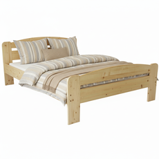 Pat matrimonial Transilvan, Dumbo, Lemn Masiv, Model 3/2, 140x200 cm, Natur