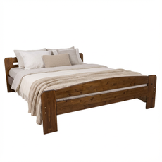 Pat matrimonial Transilvan, Dumbo, Lemn Masiv, Model 3/2, 160x200 cm, Nuc