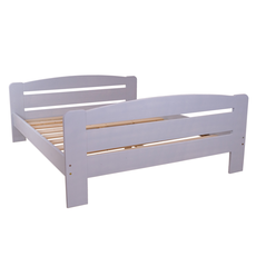 Double Bed Dumbo, Transilvan, Solid Wood, Model 3/3, 140x200 cm, Grey