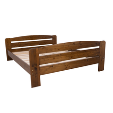 Double Bed Dumbo, Transilvan, Solid Wood, Model 3/3, 160x200 cm, Walnut