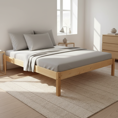 Pat matrimonial Transilvan, Sally, Lemn Masiv, Model 1/1, 140x200 cm, Lacuit