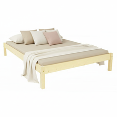 Pat matrimonial Transilvan, Sally, Lemn Masiv, Model 1/1, 140x200 cm, Natur